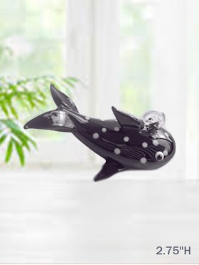 Hanging Glass Whale Ornament